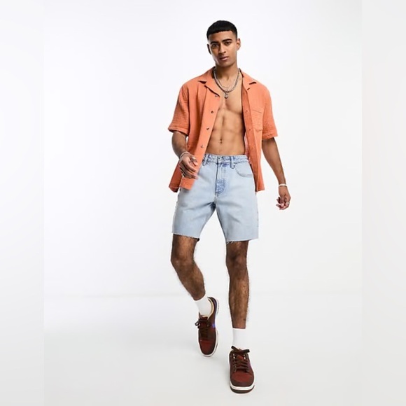 Abercrombie and Fitch cotton gauze shirt orange fall color lightweight - Picture 2 of 16